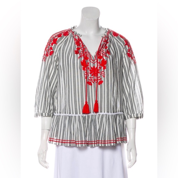 Kate Spade New York Embroidered Tassel Top XS - Picture 1 of 4